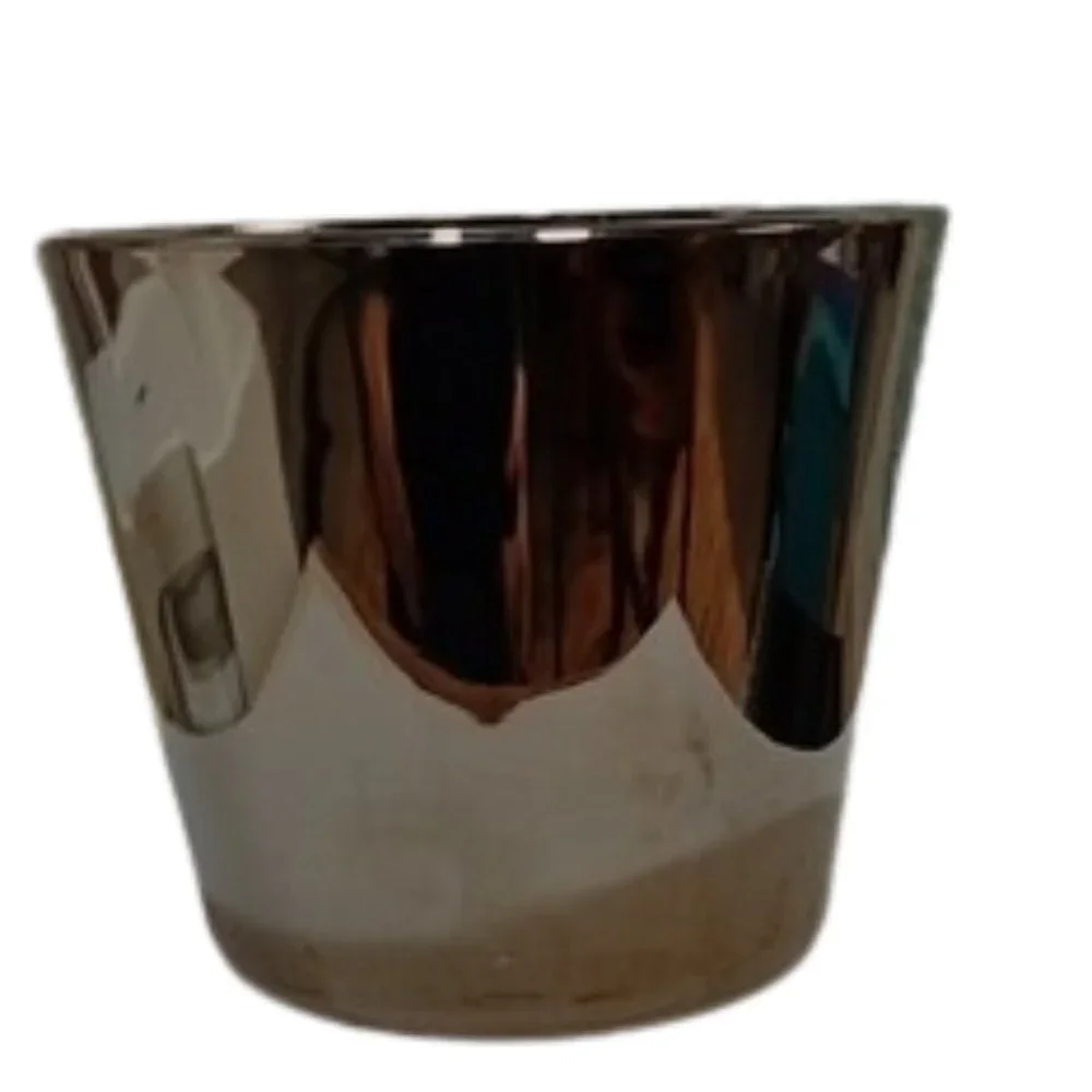 Vintage Silver Glass Ice Bucket - Has that Mercury Glass Look - 1960s - Unmarked